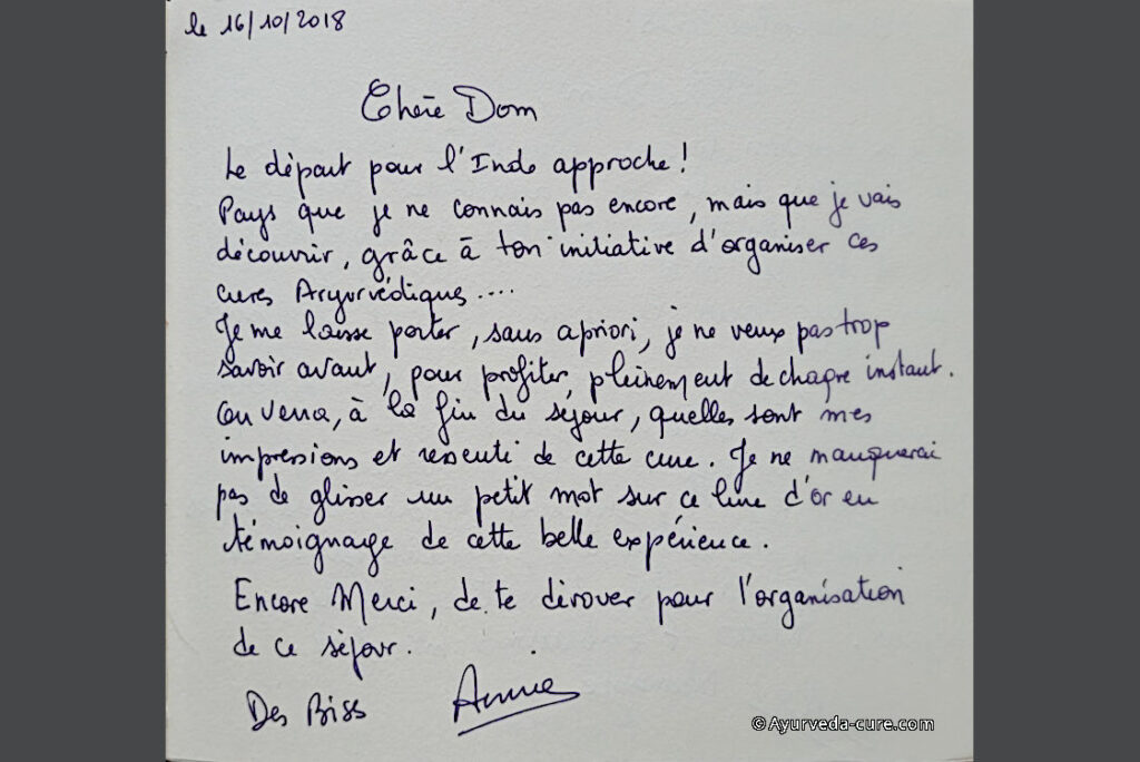 livre d'or ayurveda-cure.com